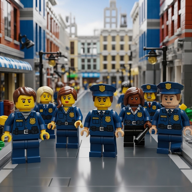 Special Police in Lego: Diverse Team in Action Special Police in Lego: Diverse Team in Action