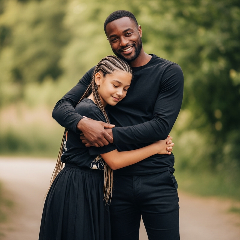 Melanated Guy Embracing Chubby Tomboyish Girl in Black Skirts Melanated Guy Embracing Chubby Tomboyish Girl in Black Skirts