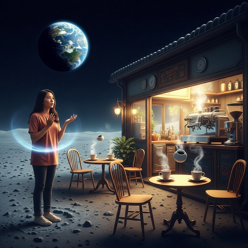 Naked Filipina Girl on the Moon | Quaint Coffee Shop Scene