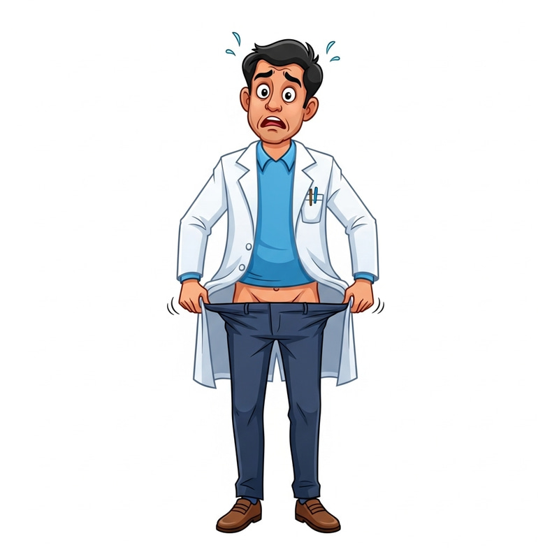 Confused Scientist in White Coat | Color Cartoon Style Confused Scientist in White Coat | Color Cartoon Style
