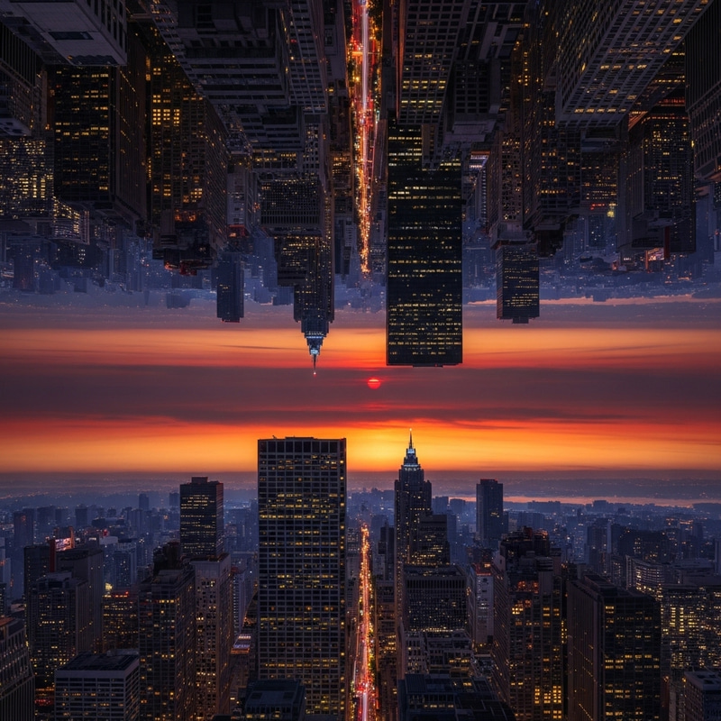 Twilight Financial District Photorealistic Skyline | Artistic Grandeur Twilight Financial District Photorealistic Skyline | Artistic Grandeur