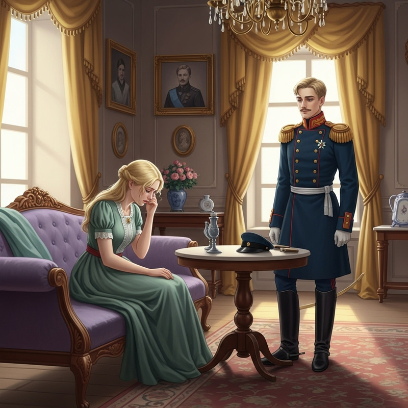 Noblewoman in Distress & Indifferent Officer: 19th Century Kislovodsk House Noblewoman in Distress & Indifferent Officer: 19th Century Kislovodsk House