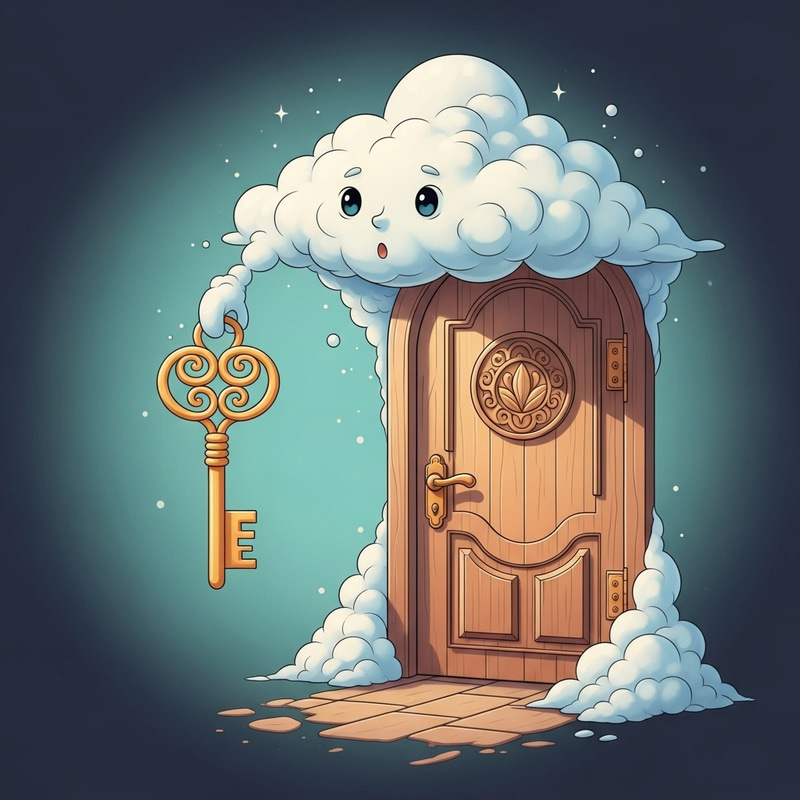 Enchanting Cloud Opening Door Coloring Page for Kids Enchanting Cloud Opening Door Coloring Page for Kids
