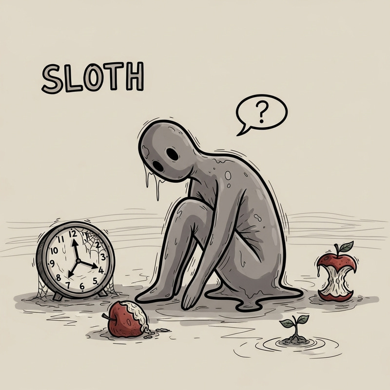 Symbolizing the Cardinal Sin of Sloth with a Unique Artistic Touch Symbolizing the Cardinal Sin of Sloth with a Unique Artistic Touch