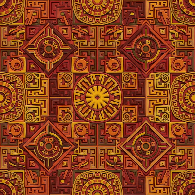 Geometric Aztec Patterns | Seamless Textures