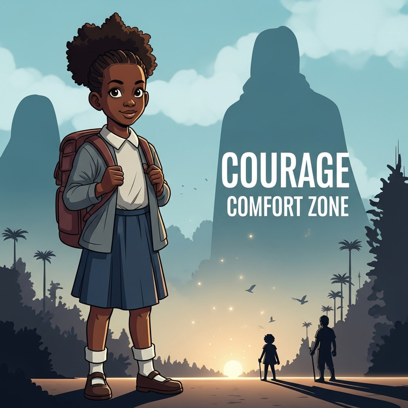 Courageous Girl Embracing Challenges with Bravery for Inner Growth Courageous Girl Embracing Challenges with Bravery for Inner Growth