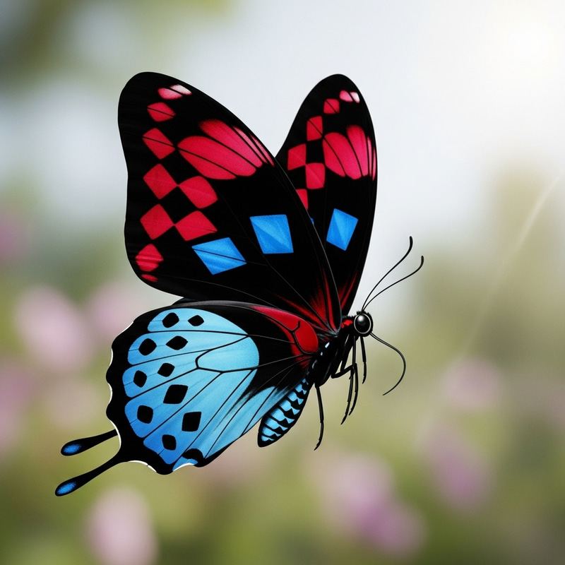 Harley Quinn Inspired Red and Black Butterfly Harley Quinn Inspired Red and Black Butterfly