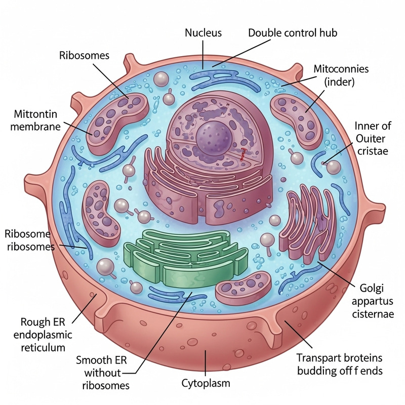Detailed Anatomy of a Cell: Nucleus, Mitochondria, Ribosomes, ER, Golgi & Cytoplasm Detailed Anatomy of a Cell: Nucleus, Mitochondria, Ribosomes, ER, Golgi & Cytoplasm