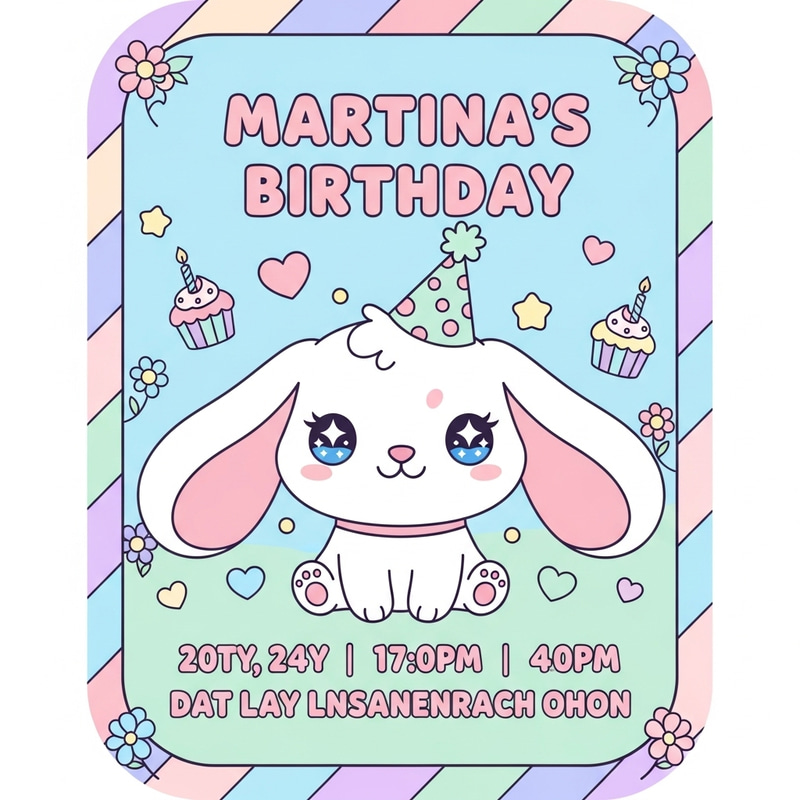 Cinnamoroll Birthday Invitation - Cute & Kawaii Design