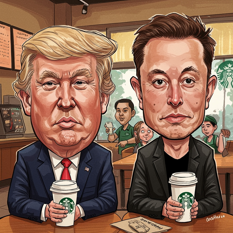 Trump and Musk's Coffee Break at Starbucks Trump and Musk's Coffee Break at Starbucks