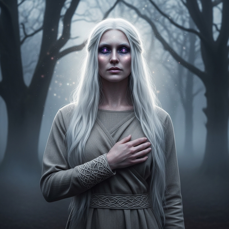 Beautiful Pleiadian Woman with Long White Hair | Nature Connection