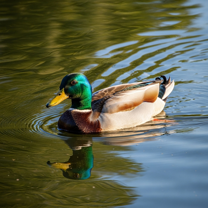 Beautiful Mallard Duck on Tranquil Pond Beautiful Mallard Duck on Tranquil Pond