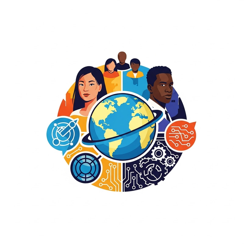 People, Planet, and Tech Logo Theme Design