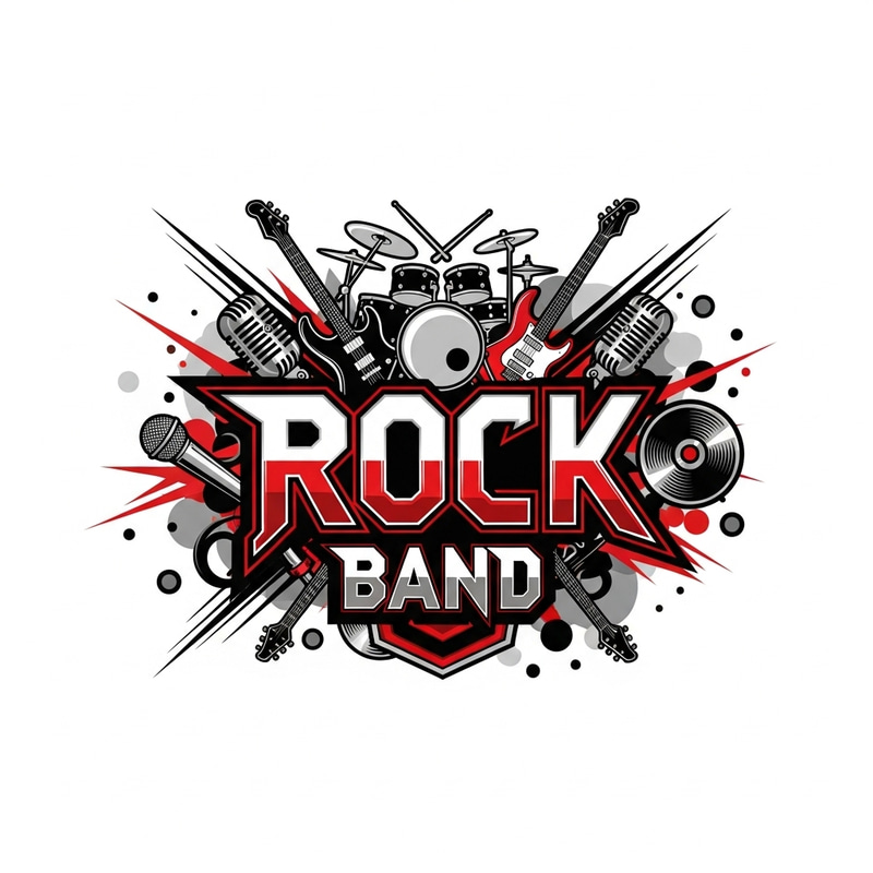 Edgy Rock Band Logo Design - Bold Music Symbol Creation Edgy Rock Band Logo Design - Bold Music Symbol Creation