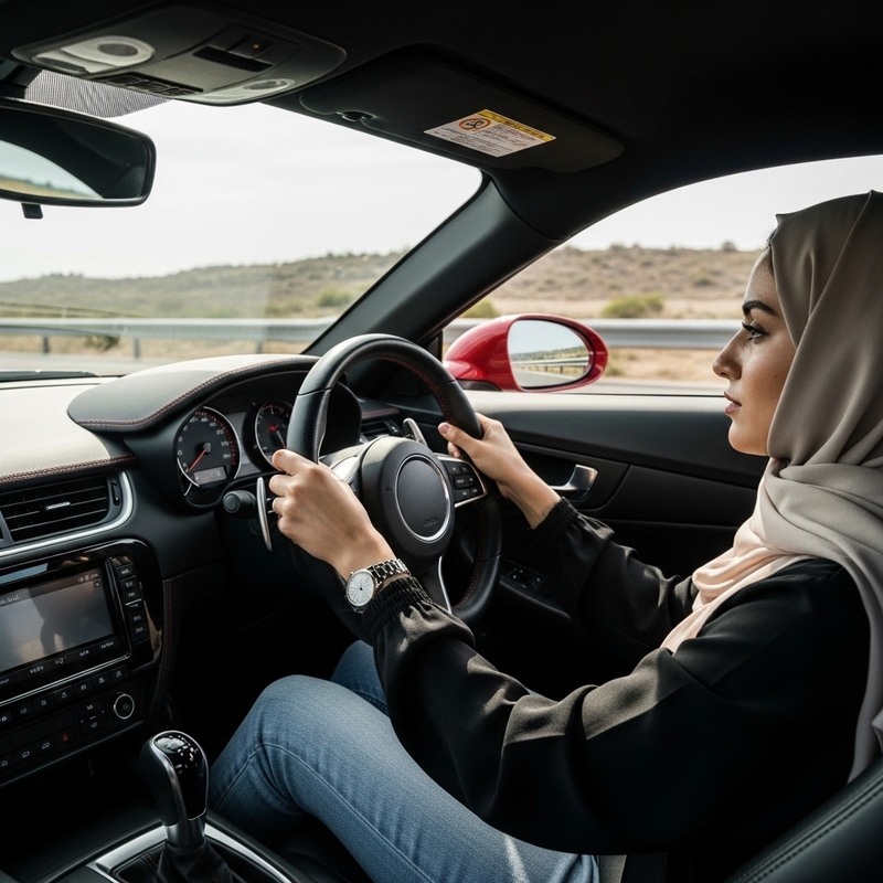 Hijab-Wearing Woman Speeds in Luxury Ferrari