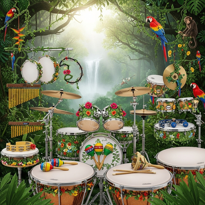 Jungle Percussion Set - Exotic Musical Instruments Jungle Percussion Set - Exotic Musical Instruments