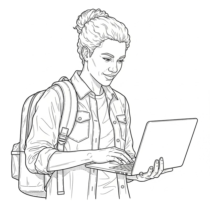 Pioneer Counselor Backpack Laptop Symbolic Drawing