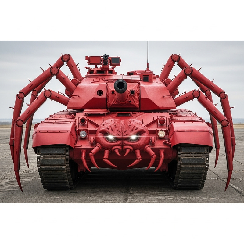 Angry Red Spider Tank - Captivating War Machine