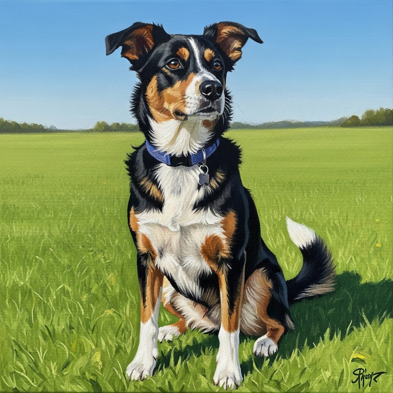 Medium-Sized Mixed Breed Dog Portrait