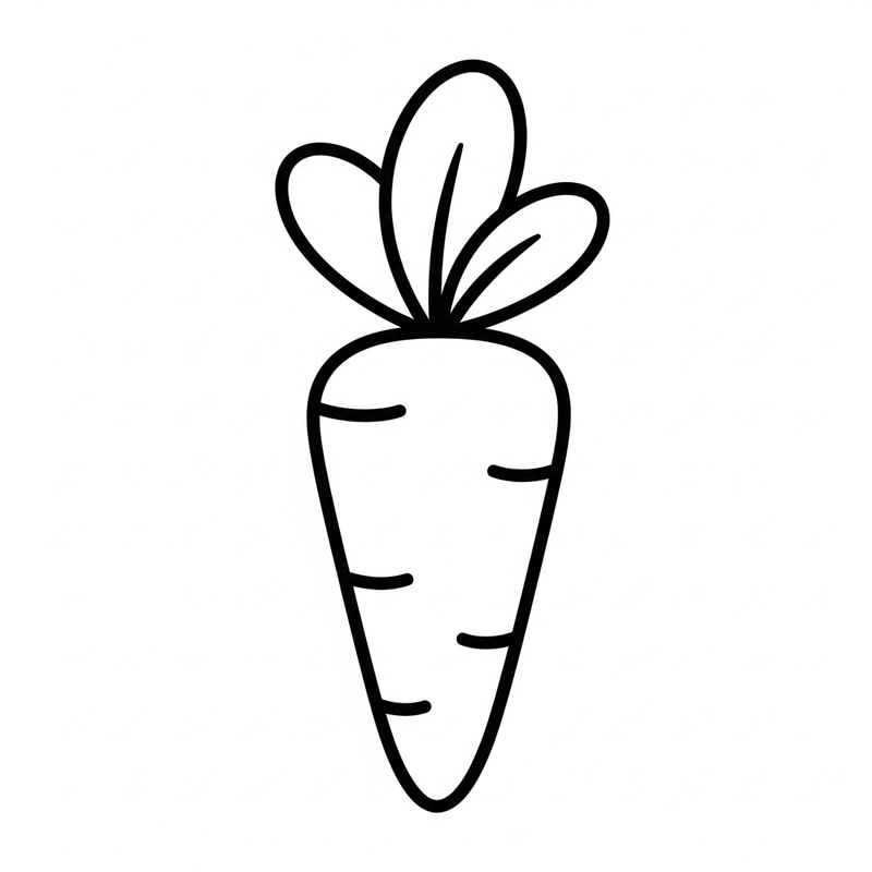 Simple Carrot Coloring Page for Kids Simple Carrot Coloring Page for Kids