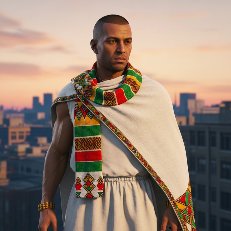 Ethiopian Clothing: GTA Character in Traditional Attire Ethiopian Clothing: GTA Character in Traditional Attire