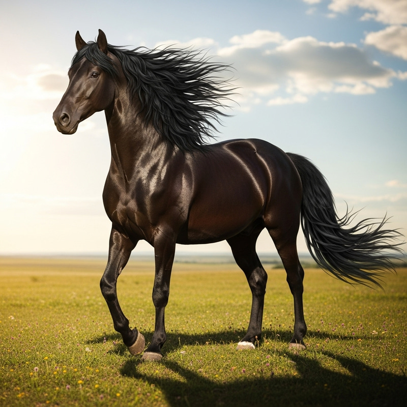 Majestic Black Stallion Horse - Powerful and Elegant Beauty