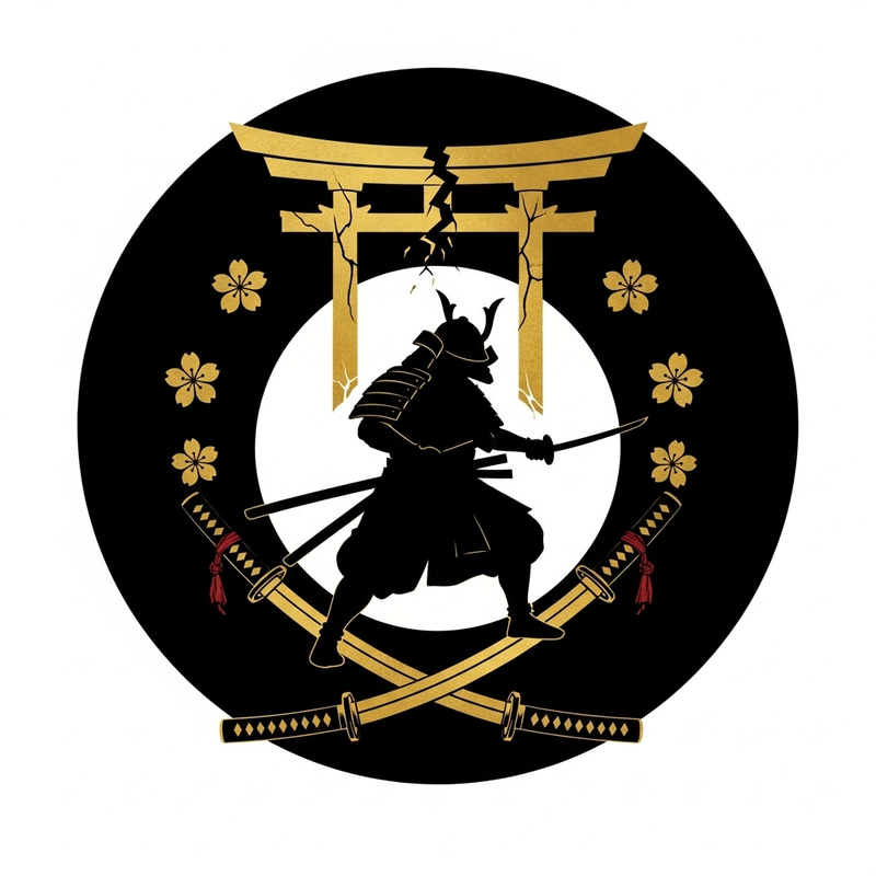 Ronin Samurai Logo | Gold Black Theme - 7 Swords & Blood