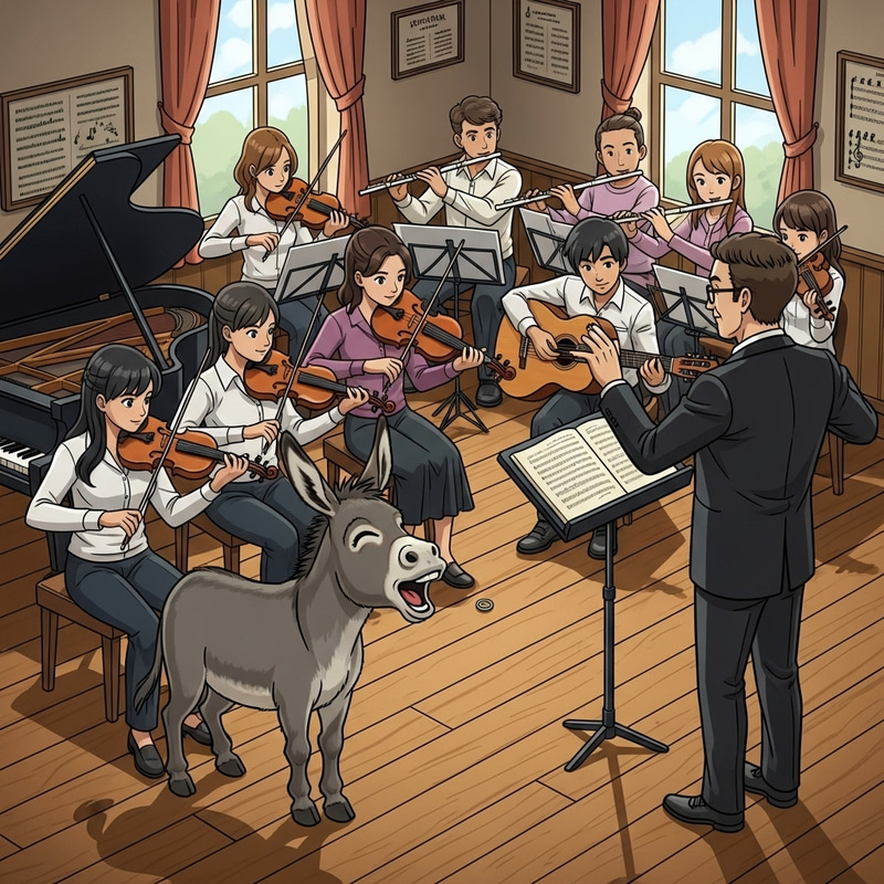 Singing Donkey with Music Students | Delightful Ensemble Performance