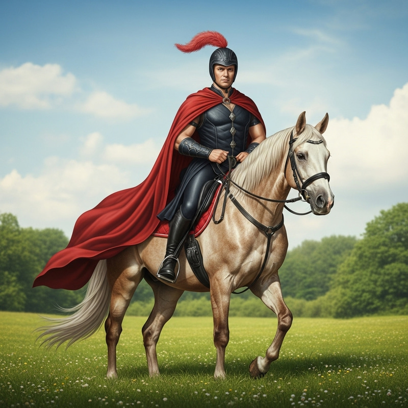 Stunning Horse Riding Centaur in Verdant Landscape Stunning Horse Riding Centaur in Verdant Landscape