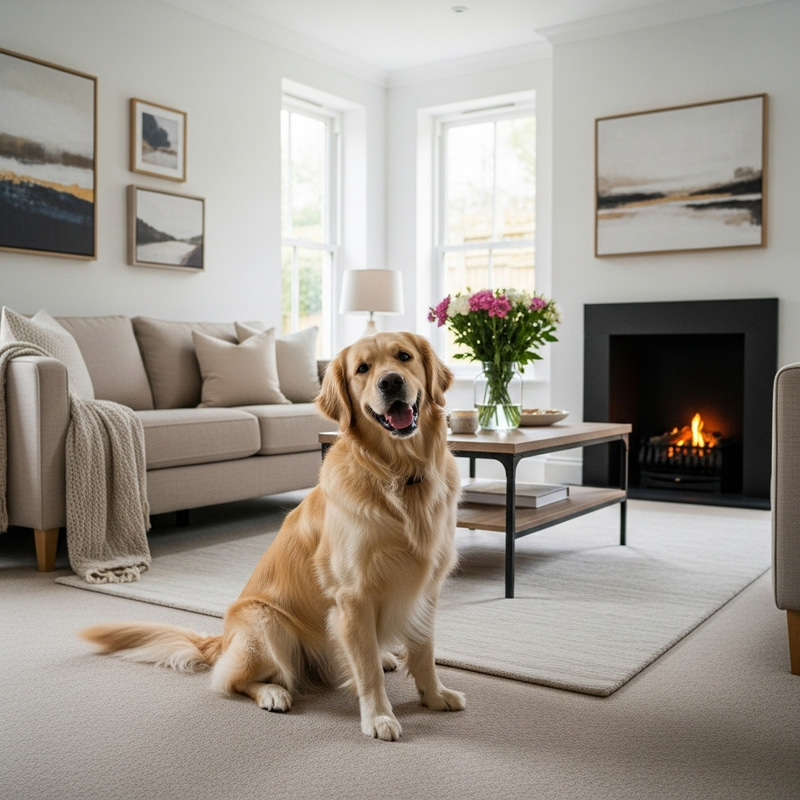 Beautiful Golden Retriever in Cozy Home Setting