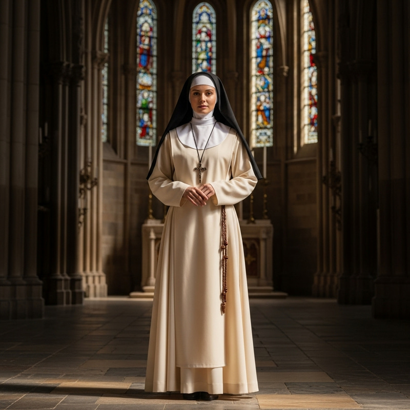 Beautiful Nun in Elegant Dress with Wide Hips | Divine Grace Beautiful Nun in Elegant Dress with Wide Hips | Divine Grace
