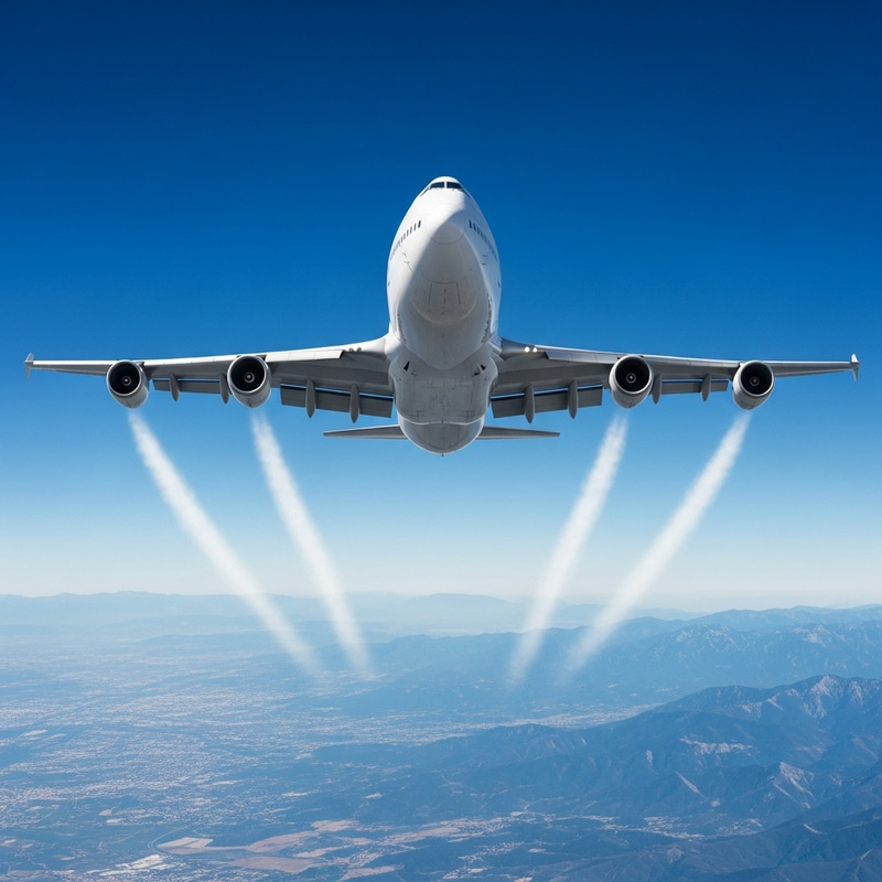 Detailed Illustration of Boeing 747 Airliner in Sky Detailed Illustration of Boeing 747 Airliner in Sky