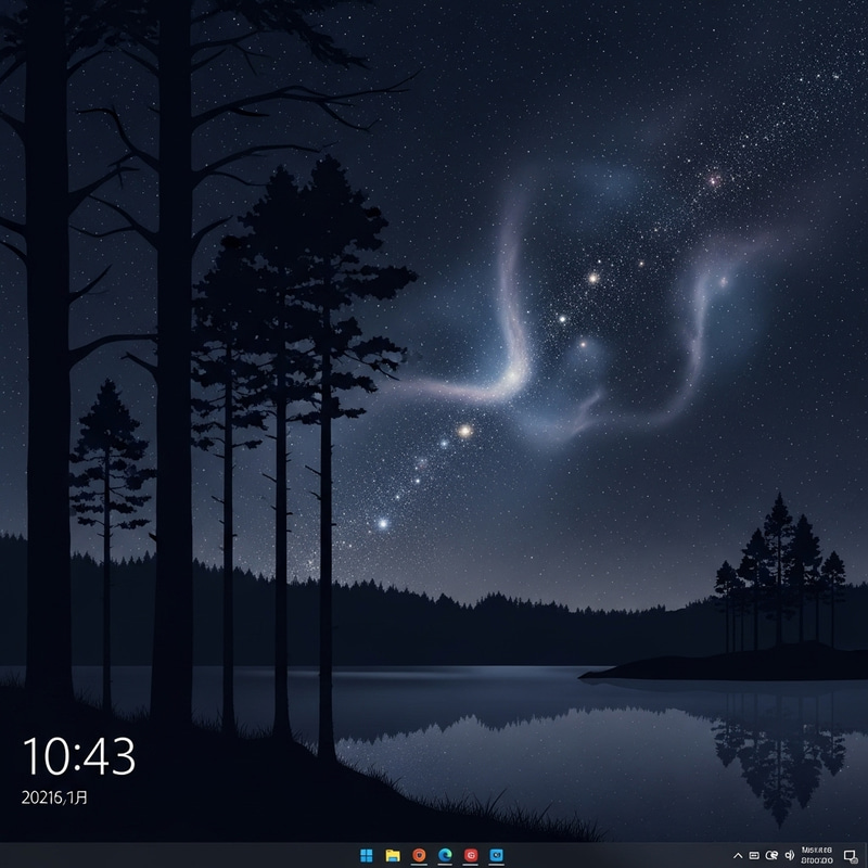 Dark Mode Desktop Wallpaper with Celestial Charm