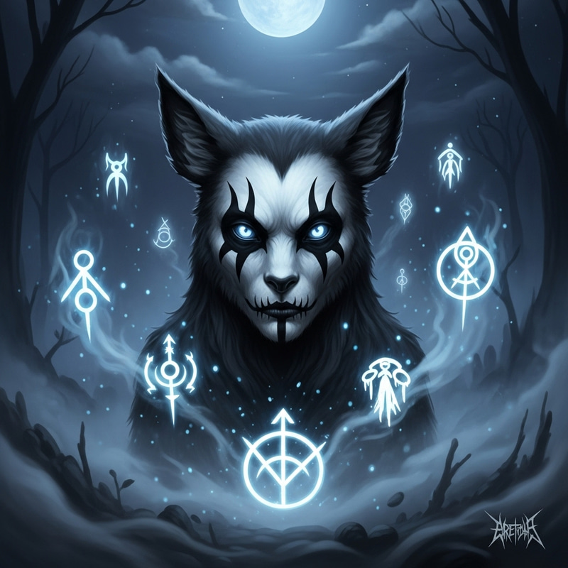 Enigmatic Mythical Black Metal Creature with Dream-Like Powers Enigmatic Mythical Black Metal Creature with Dream-Like Powers