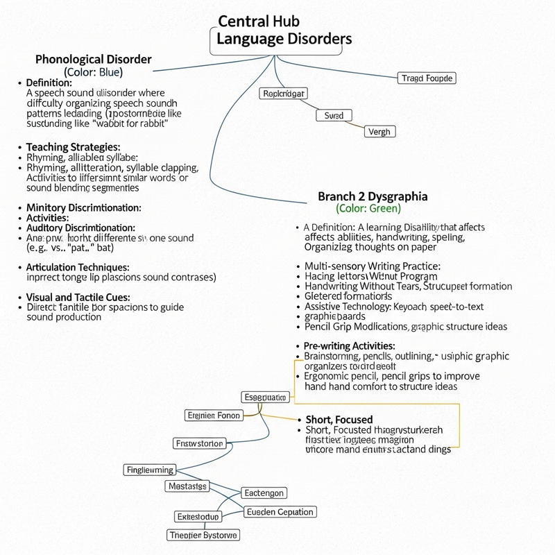 Language Disorders Mind Map: Phonological, Dysgraphia, Dyscalculia & More Language Disorders Mind Map: Phonological, Dysgraphia, Dyscalculia & More