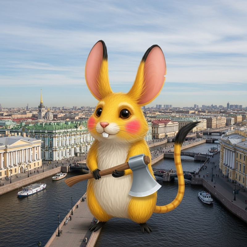 Pikachu in St. Petersburg with Shiny Axe Pikachu in St. Petersburg with Shiny Axe