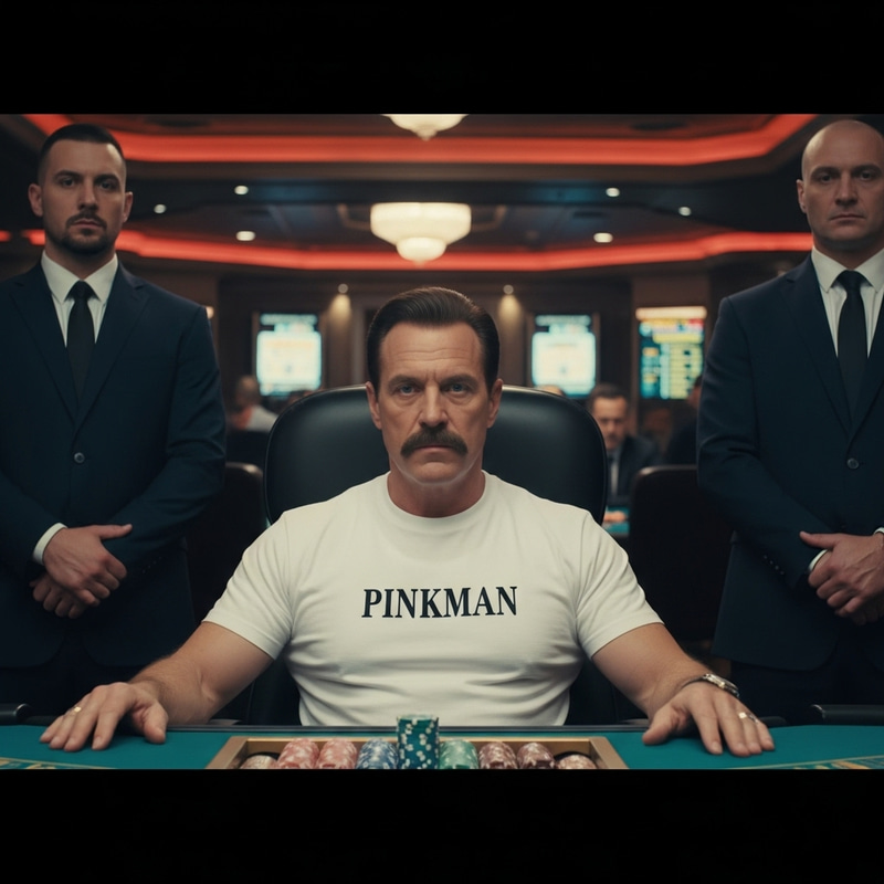 Inside Casino: Pinkman, Wealthy Casino Owner with Bodyguards Inside Casino: Pinkman, Wealthy Casino Owner with Bodyguards