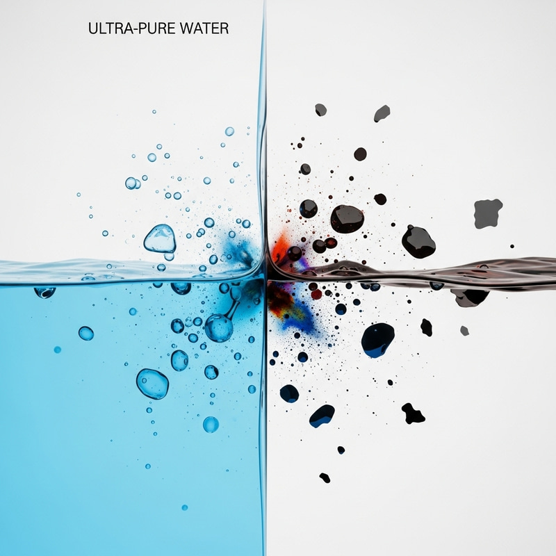 Ultra-Pure Water Reaction with Impurities | Modern Art Style Ultra-Pure Water Reaction with Impurities | Modern Art Style