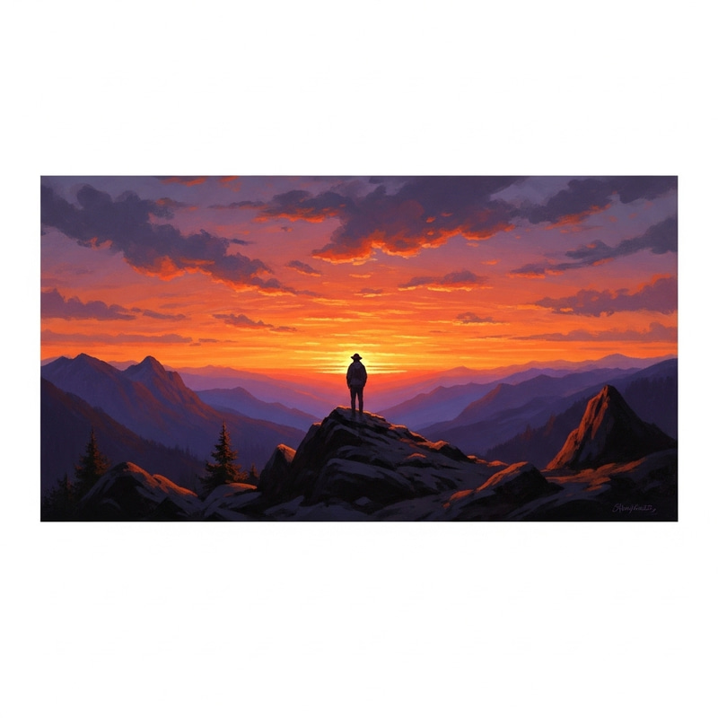 Breathtaking Sunset Serenity - Inspired Landscape Painting