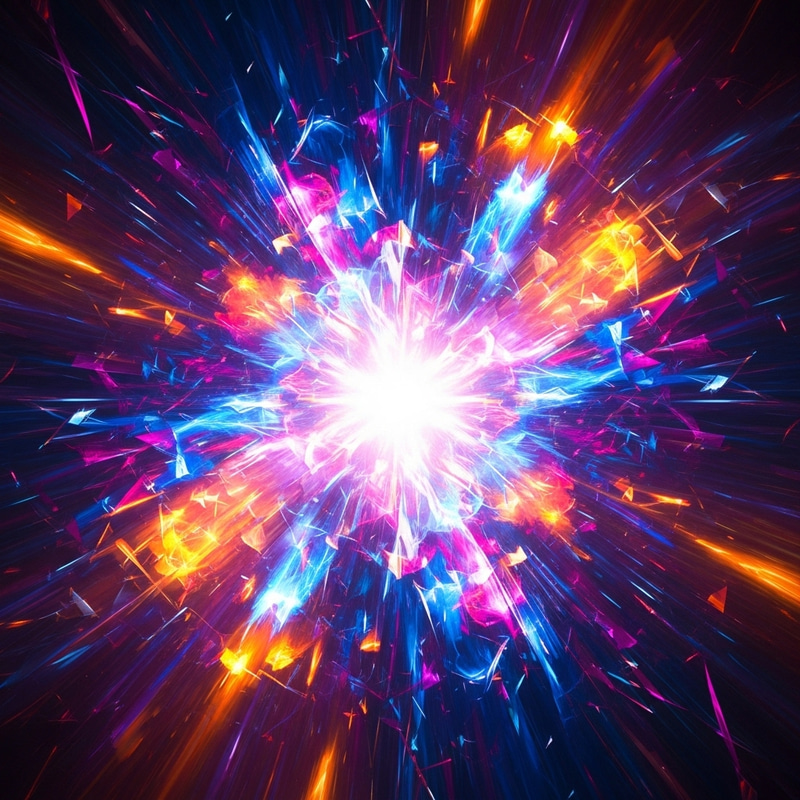 Vibrant Energy Burst: Intense Color Explosion
