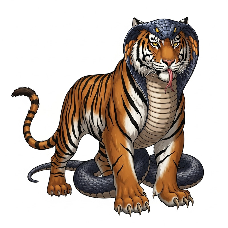 Hybrid Tiger-Cobra: Ferocious and Unique Predator