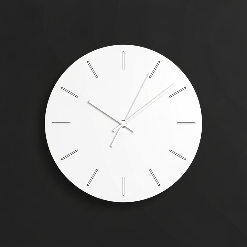 Minimalist White Circle Clock - Sleek Timekeeping Minimalist White Circle Clock - Sleek Timekeeping