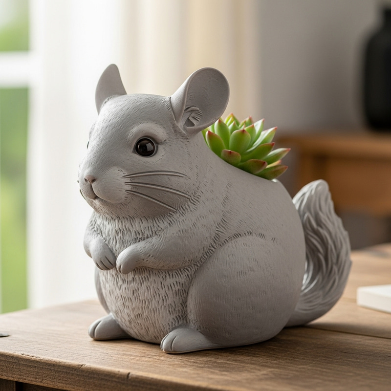 Ceramic Chinchilla Pot | Decorative Home Pottery