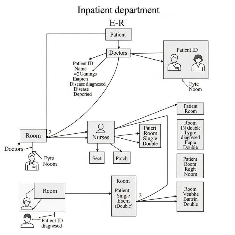 Hospital Inpatient Department E-R Diagram with Entity Relationships Hospital Inpatient Department E-R Diagram with Entity Relationships