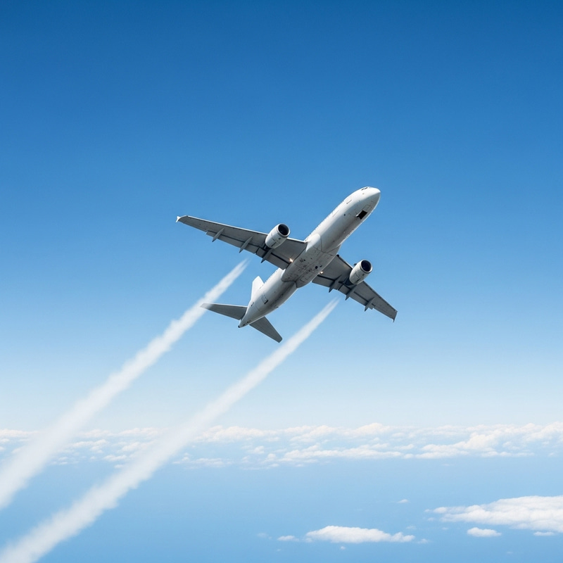 Aeroplane Flying in Blue Sky: A Stunning View Aeroplane Flying in Blue Sky: A Stunning View