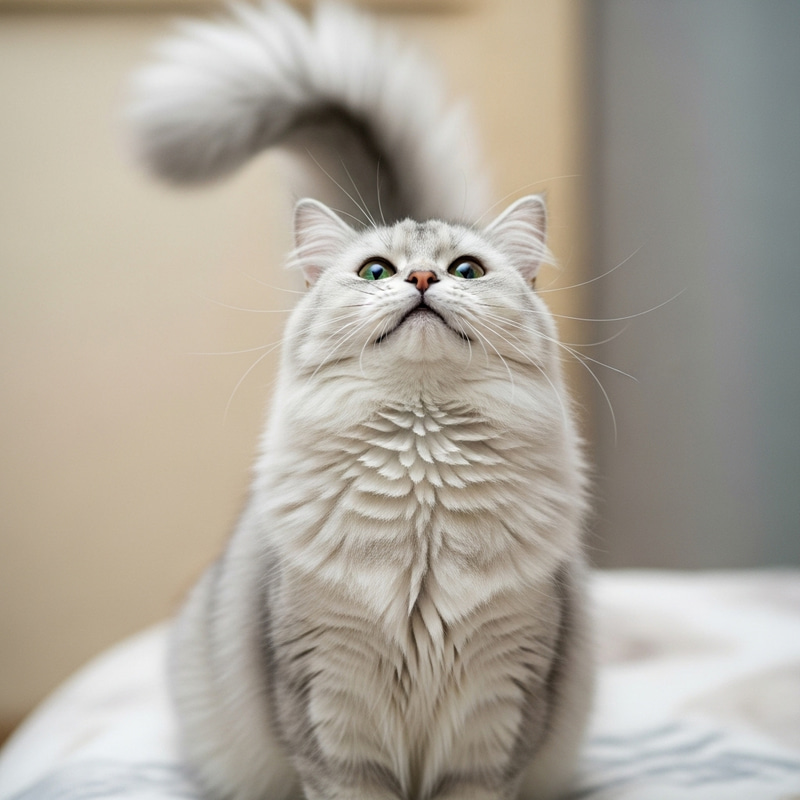 Happy Cat with Shimmering Coat and Joyful Eyes Happy Cat with Shimmering Coat and Joyful Eyes