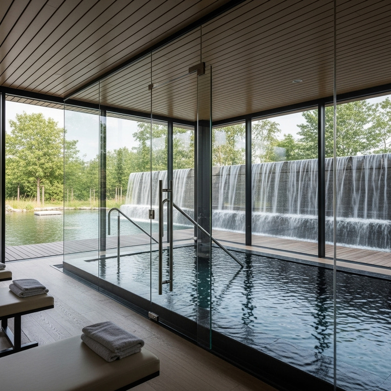 Modern Wellness Spaces: Embracing Glass & Water Harmony Modern Wellness Spaces: Embracing Glass & Water Harmony