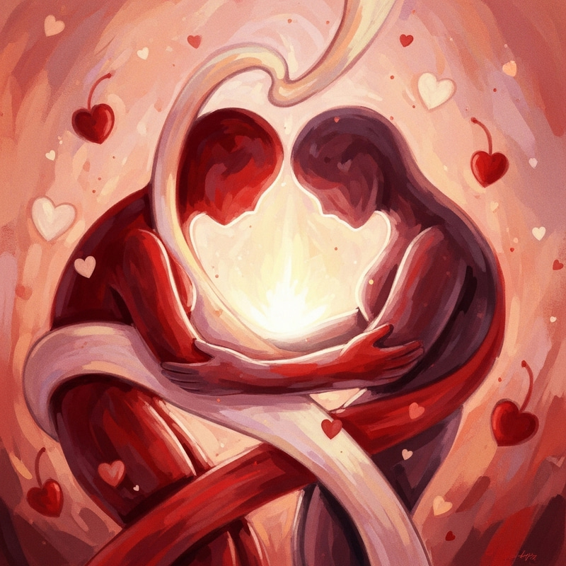Abstract Love Art in Warm Colors Abstract Love Art in Warm Colors