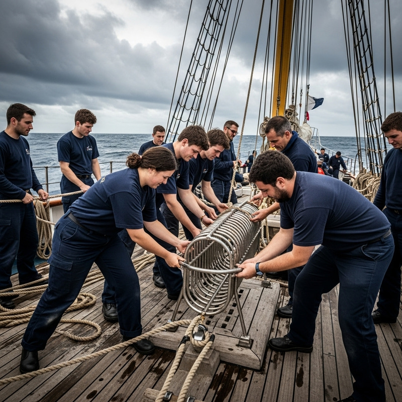 Sailors Jamming Grapnel on Deck | Ocean Adventures Sailors Jamming Grapnel on Deck | Ocean Adventures