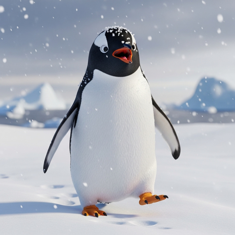 Cute Joyful Penguin - Adorable Animal Imagery